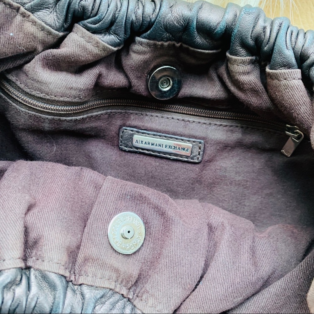 Armani Exchange leather shoulder bag, bow front - Picture 5 of 8